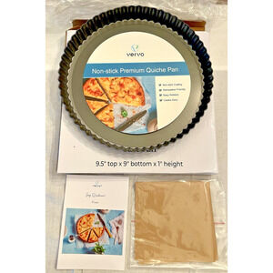Vervo Tart Pan, Quiche, Pizza, Pies w/ Removable Non-Stick Bottom New in Box